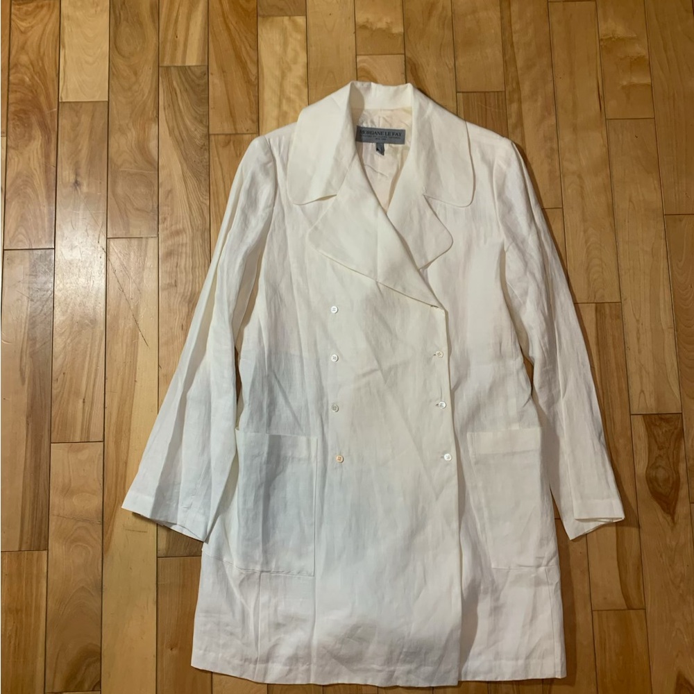 Morgan Le Fay White Double-Breasted Women's Jacket - Picture 3 of 8